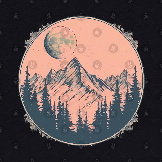 Vintage Mountain Scene by Curious Craze